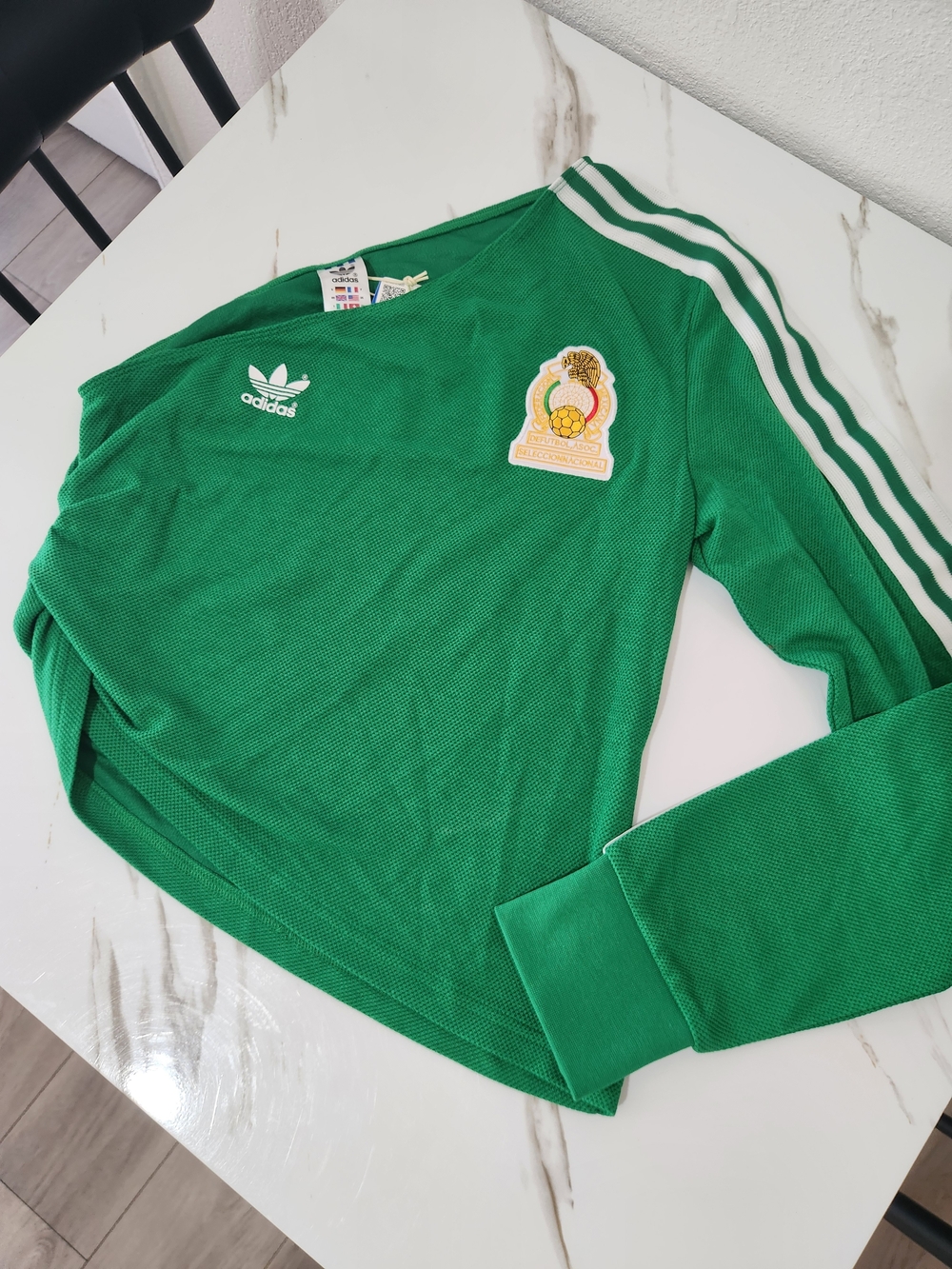 adidas Women's One-Shoulder Mexico BB Jersey - Green - Picture 4 of 7